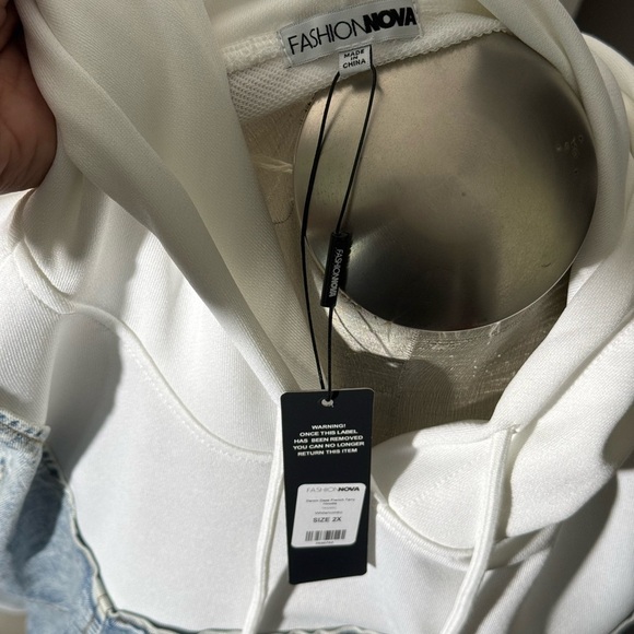 Fashionova Curve denim cropped hoodie size 2Xl - Picture 5 of 5